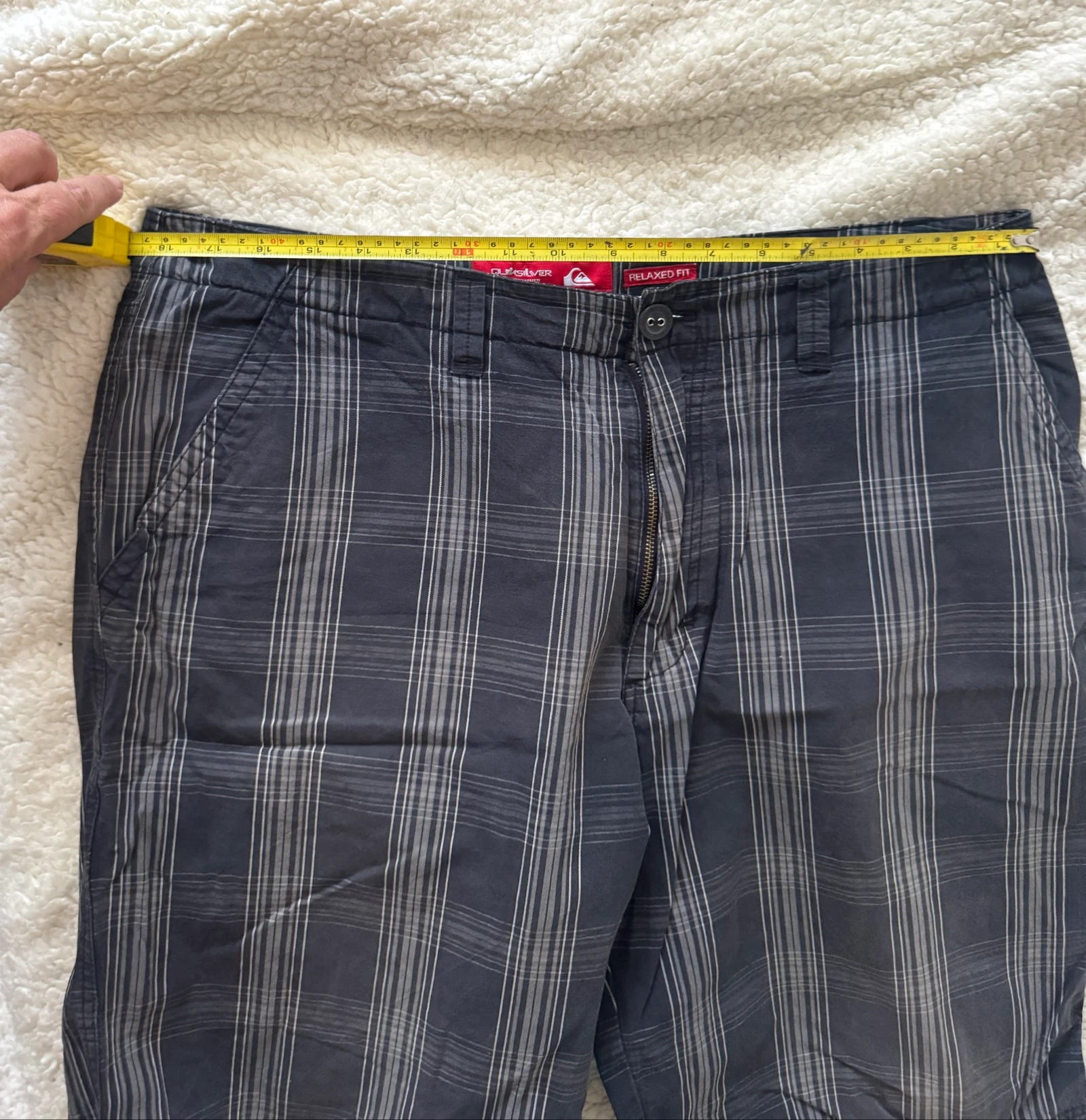 Shorts de Praia Xadrez Quicksilver Cinza Escuro Tamanho L Skate Surf Casual – photo 30